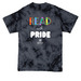 Read With Pride, a Black Crystal Tie Dye Tee