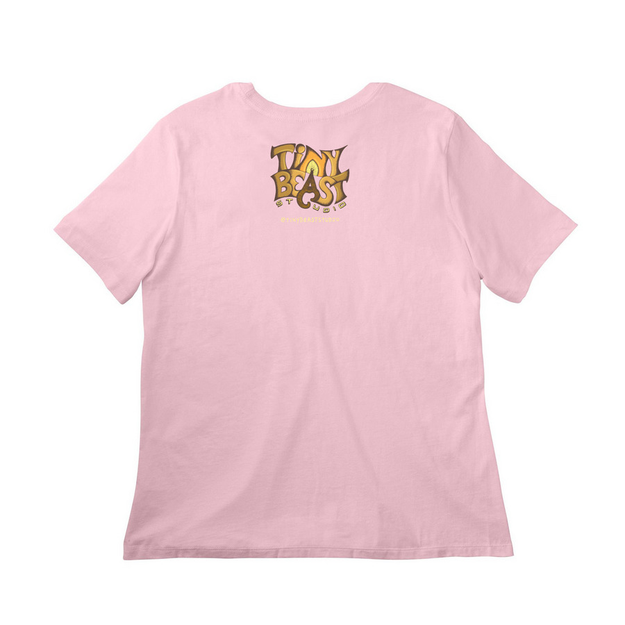 Pablo, a Pink Women?s Relaxed Cotton Tee (back-view)