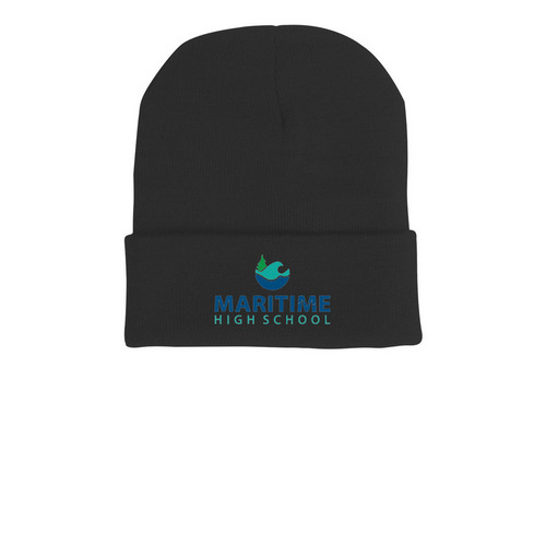 THE WINTER HAT!, a Black Printed Cuffed Beanie