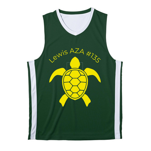 Lewis jersey, a Forest Green/ White Reversible Basketball Jersey