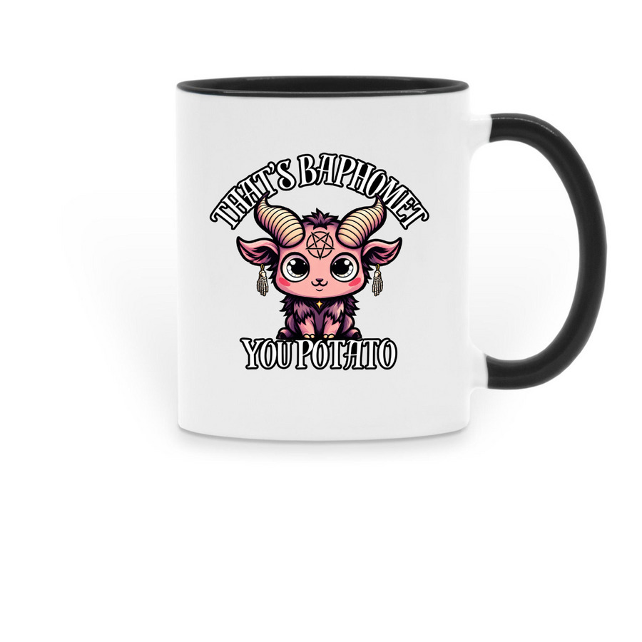 Baphomet T!t$, a Black Two-Tone Ceramic Mug