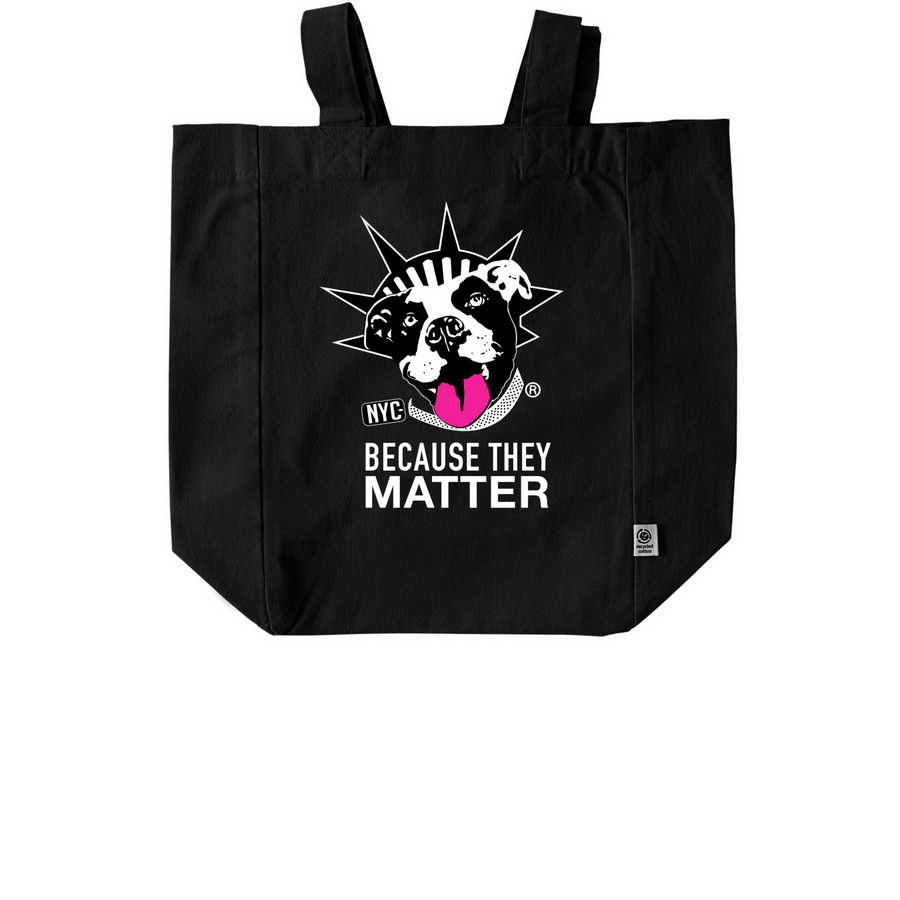 Because They Matter Totes, a Black Recycled Cotton Tote Bag