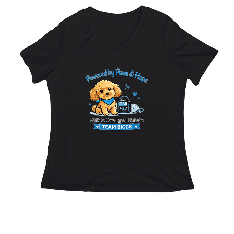 Team Biggs Shirt, a Black Women's Relaxed V-Neck Tee