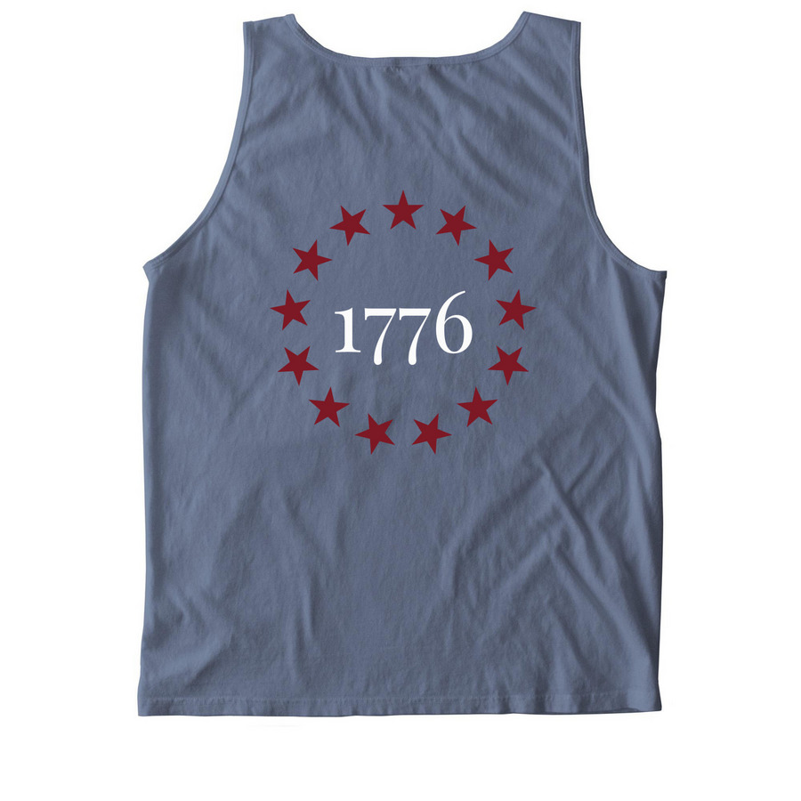 America 250 - tank, a Blue Jean Comfort Colors Tank Top (back-view)