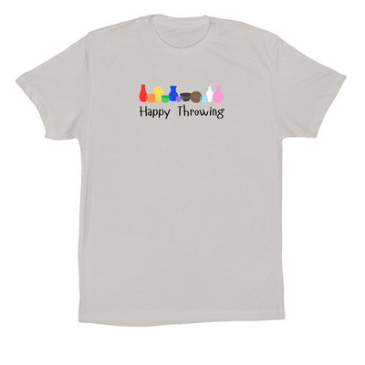 Happy Throwing: Light Colors, a Solid Athletic Grey Premium Cotton Tee