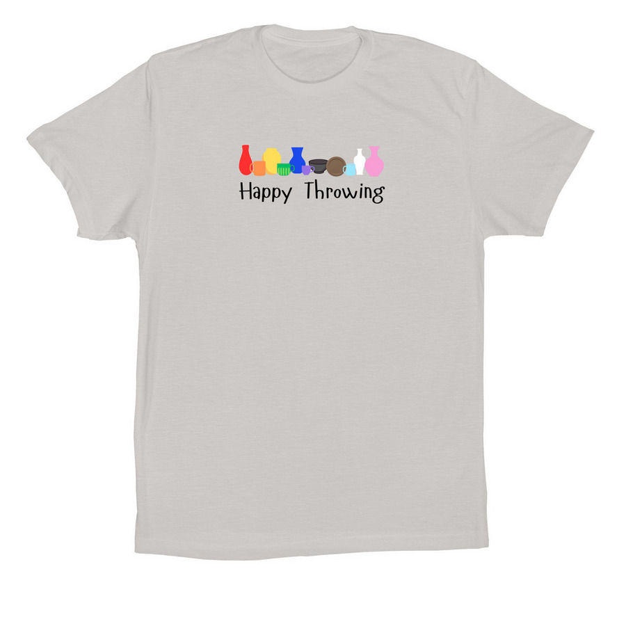 Happy Throwing: Light Colors, a Solid Athletic Grey Premium Cotton Tee