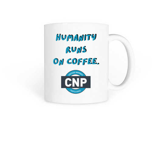 Humanity Runs on Coffee., a White Coffee Mug