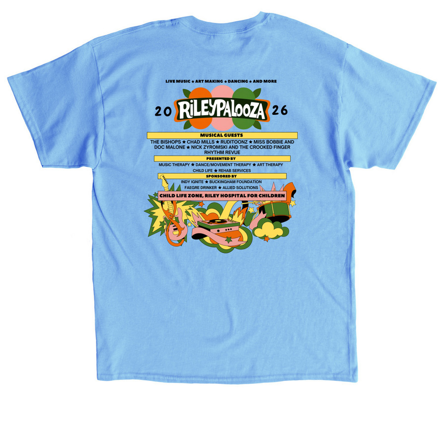 2026 Rileypalooza Event Shirt, a Carolina Blue Classic Unisex Tee (back-view)