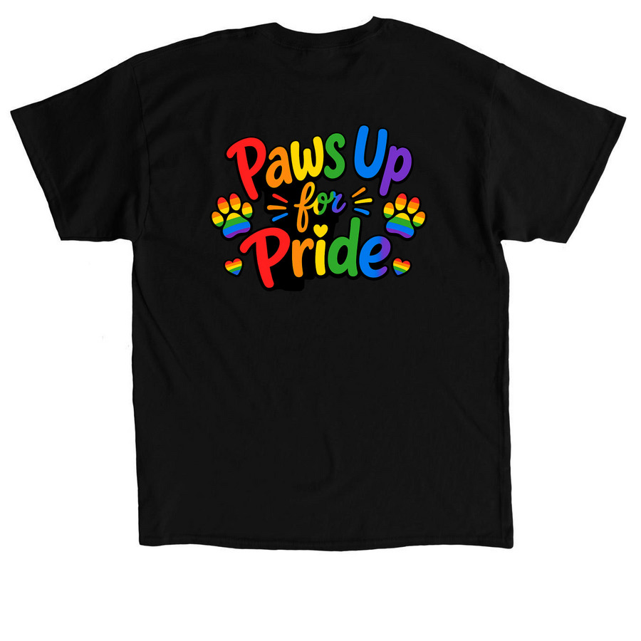Paws Up For Pride, a Black Classic Unisex Tee (back-view)