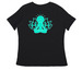 Teal Yoga, a Black Women's Relaxed V-Neck Tee (back-view)