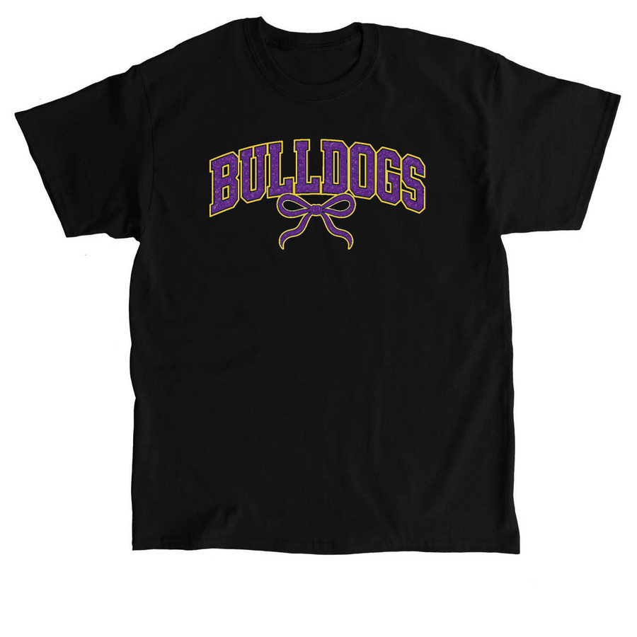 Bulldogs Purple Bow, a Black Classic Unisex Tee