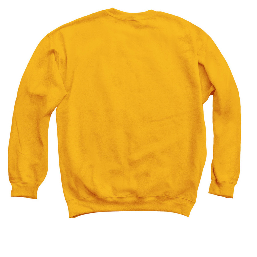 True Blue, a Gold Crewneck Sweatshirt (back-view)