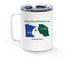 TZEMS Travel Mug #1, a White Stainless Steel Travel Mug (back-view)