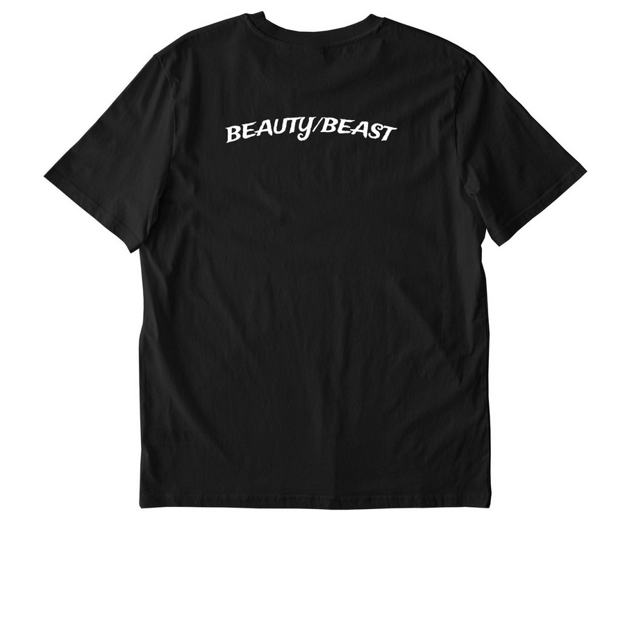 BEAUTY/BEAST, a Black Stanley/Stella Unisex Creator 2.0 Tee (back-view)