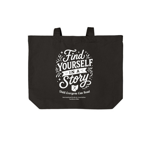 Find Yourself in a Story Canvas Tote, a Deep Black Cotton Canvas Tote Bag