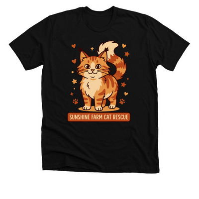 Support Local Rescues Tee ? Sunshine Farm Cat, a Solid Black Blend Premium Unisex Tee
