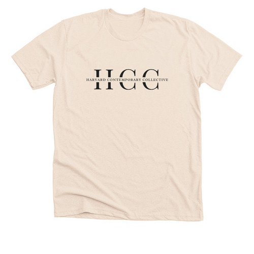 HCC Large Black Logo Design, a Heather Soft Cream Premium Unisex Tee