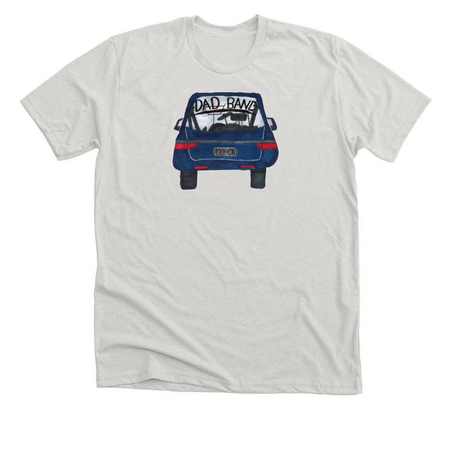 Dad Band Tee Shirt, a Heather Cement Premium Unisex Tee
