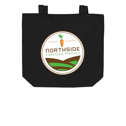Northside Farmers Market, a Black Organic Cotton Tote Bag