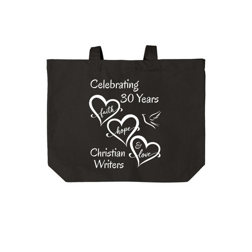 Celebrating 30 Years Tote Bag, a Deep Black Cotton Canvas Tote Bag