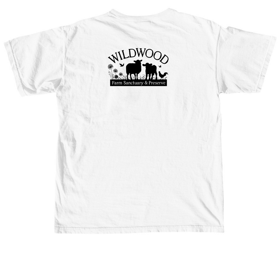 Wildwood Pride: Trans Flag Design, a White Comfort Colors Unisex Tee (back-view)