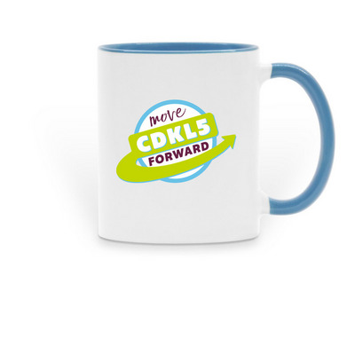 Move CDKL5 Forward Mugs, a Light Blue Two-Tone Ceramic Mug