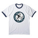 Brawlin' Betties Blocker, a White/ Navy Cotton Ringer Tee