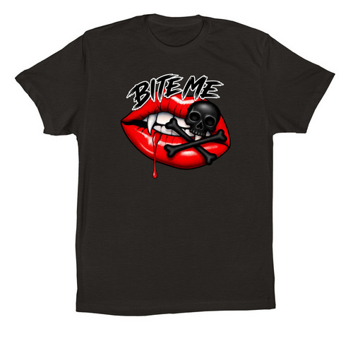 Bite Me 2.0, a Black Premium Cotton Tee