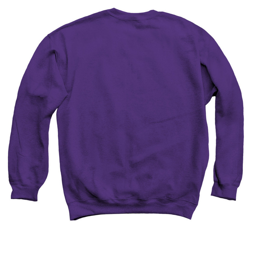 'Glad You're Here' Shirt Benefiting 1N5, a Purple Crewneck Sweatshirt (back-view)