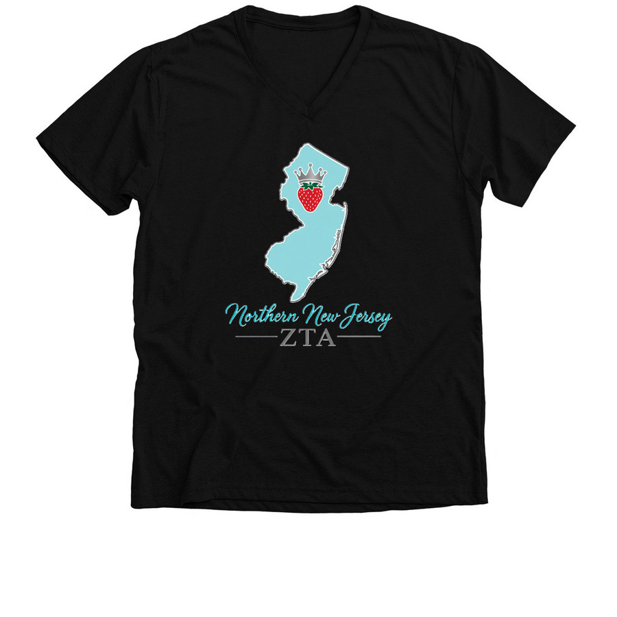 Northern New Jersey ZTA, a Solid Black Blend Premium V-Neck Tee