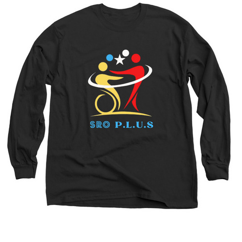 SRO PLUS Theater Program, a Black Classic Long Sleeve Tee
