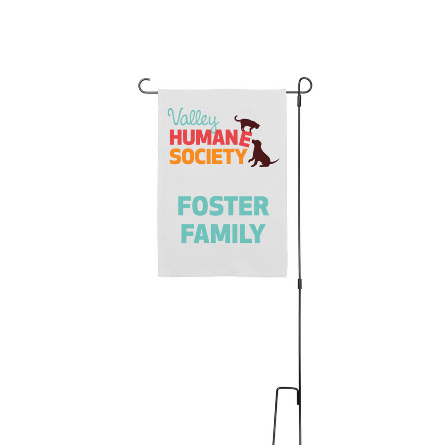 Foster Family Yard Flag, a White 12" x 18" Yard Flag with Stake