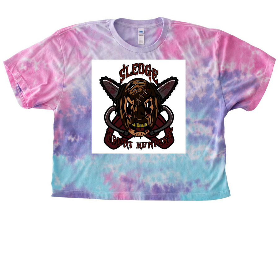 Front logo merch, a Cotton Candy Women's Tie Dye Cropped Tee