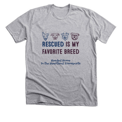 Rescued Is My Favorite Breed, a Athletic Heather Premium Unisex Tee