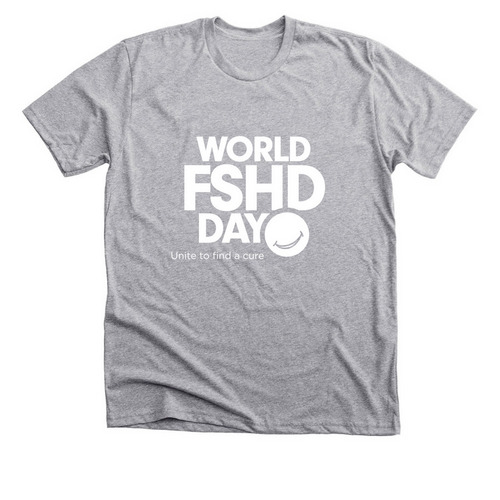 World FSHD Day shirt - 2 sided, a Athletic Heather Premium Unisex Tee