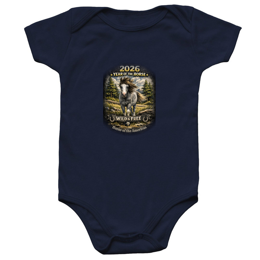 Horse of the Americas - Wild & Free, infant, a Navy Infant Onesie
