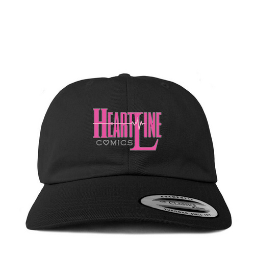 Pink Heartline, a Black Printed Classic Baseball Cap