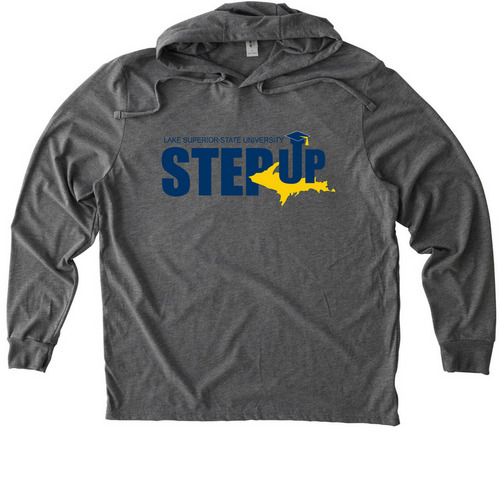 Basic Logo Front/Words + Anchor on back, a Aluminum Grey Allmade Eco Triblend Hoodie Tee