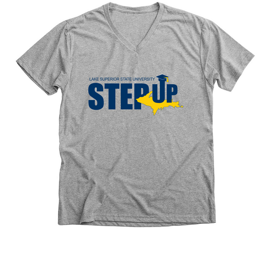 Basic Logo Front/Words + Anchor on back, a Athletic Heather Premium V-Neck Tee