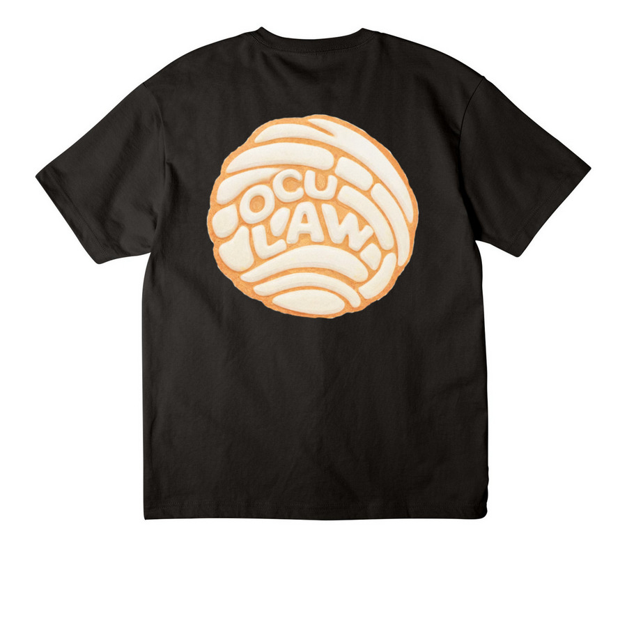 HLLSA Concha Shirts & Sweaters, a Black Unisex Heavyweight Tee (back-view)