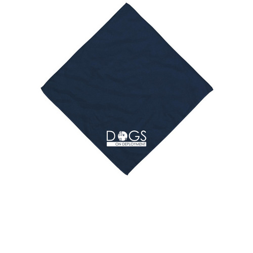 Dogs on Deployment Bandanas (White Logo), a Navy Cotton Bandana
