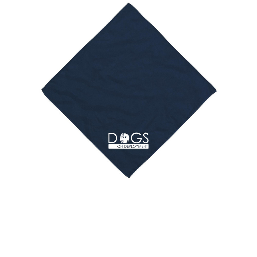 Dogs on Deployment Bandanas (White Logo), a Navy Cotton Bandana