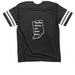 Hoosier B!tches!, a Vintage Smoke / White Football Jersey Tee (back-view)