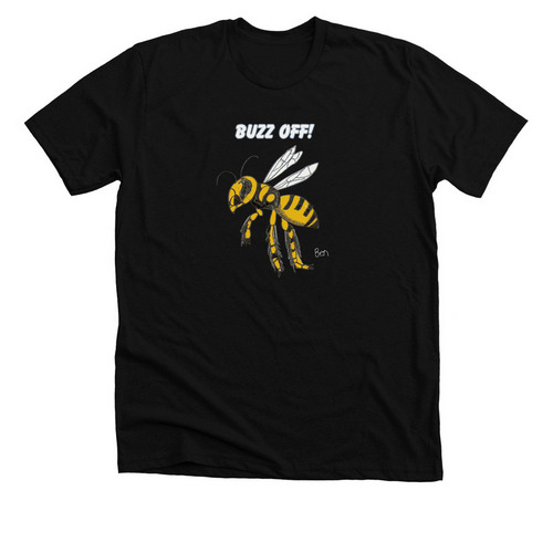 Buzz Off!&nbsp;, a Solid Black Blend Premium Unisex Tee