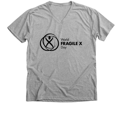 2026 World Fragile X Day Black Logo_&nbsp;, a Athletic Heather Premium V-Neck Tee