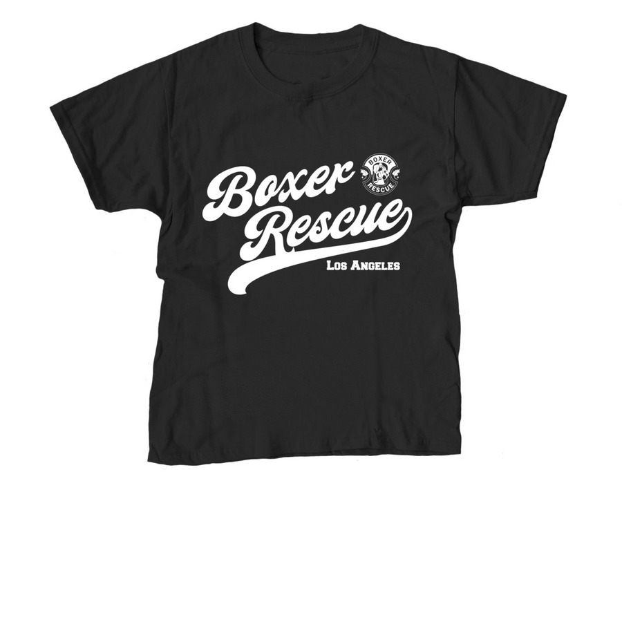 Boxer Rescue LA Athletic Tee, a Black Youth Unisex Tee