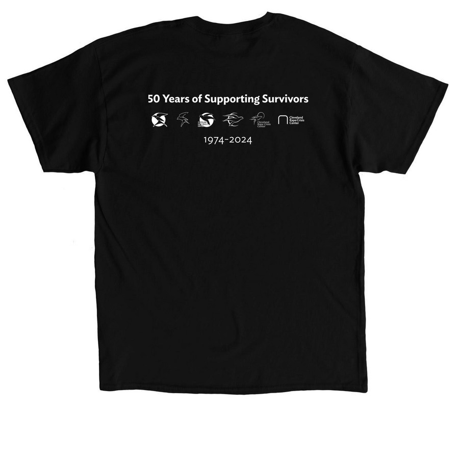 My Body Belongs to Me: 1970's Throwback, a Black Classic Unisex Tee (back-view)