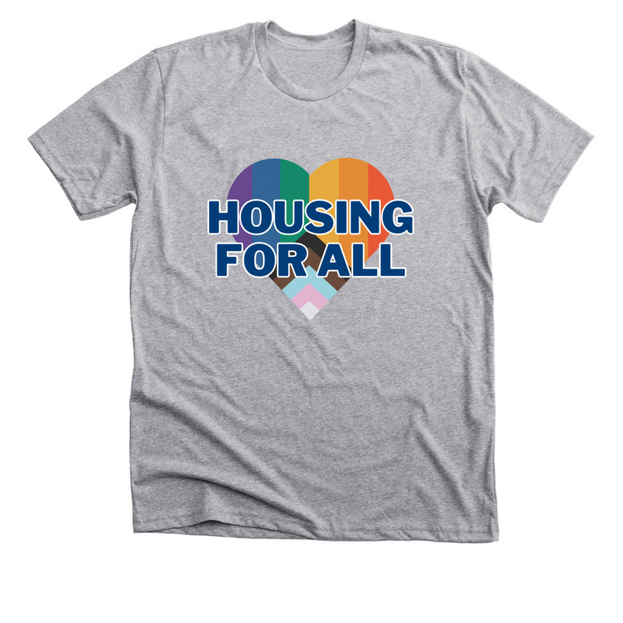 Housing For All, a Athletic Heather Premium Unisex Tee