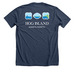 Island Compass, a Heather Navy Premium Unisex Tee (back-view)