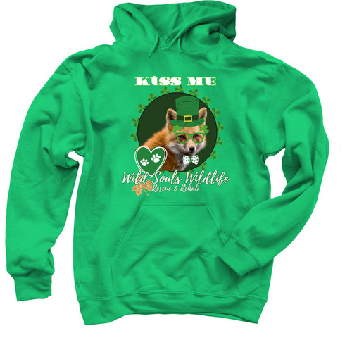 2024 Kiss Me Wild Souls, a Irish Green Pullover Hoodie